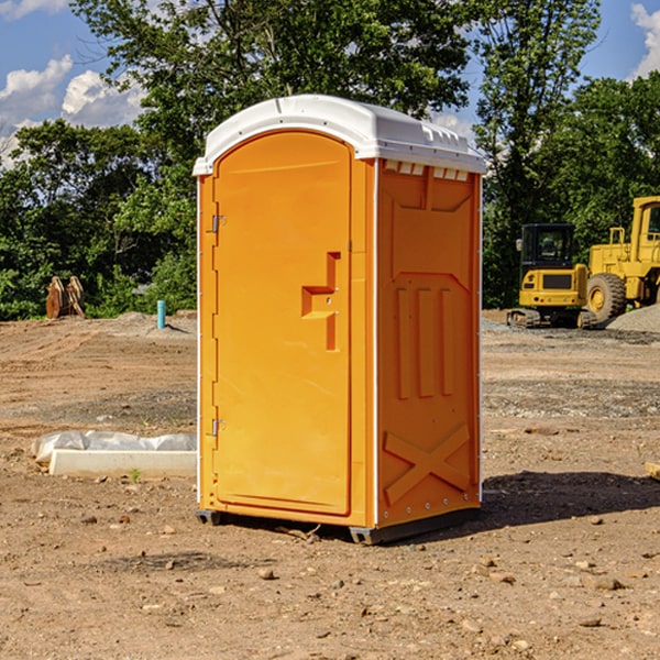 how often are the porta potties cleaned and serviced during a rental period in Bonnetsville